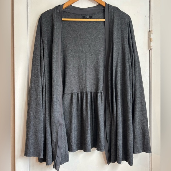 Apt. 9 Sweaters - Apt. 9 Women's Charcoal Open Cardigan